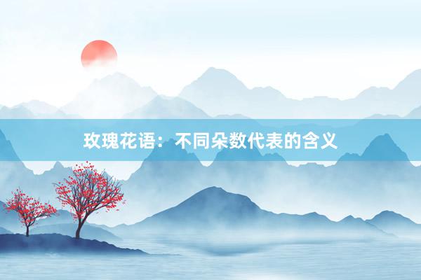 玫瑰花语：不同朵数代表的含义